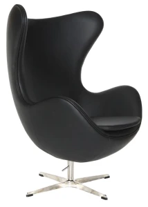 D2.DESIGN Fotel Jajo czarna skóra 06 Premium