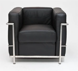 D2.DESIGN Fotel Kubik czarna skóra TP