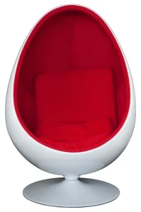 D2.DESIGN Fotel Ovalia Chair biało czerwony