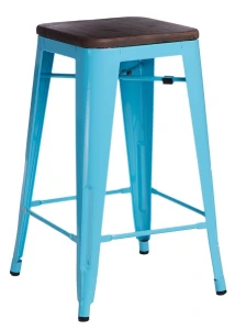 D2.DESIGN Hoker Paris Wood 75cm niebieski sosna     orzech