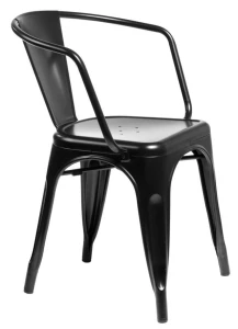 D2.DESIGN Krzesło Paris Arms czarne inspirowane     Tolix