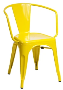 D2.DESIGN Krzesło Paris Arms żółte inspirowane      Tolix