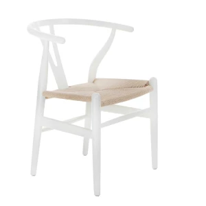 D2.DESIGN Krzesło Wicker Naturalne białe inspirowa ny Wishbone