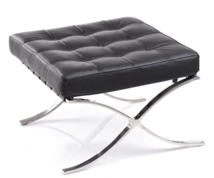 D2.DESIGN Podnóżek BA1 czarny skóra naturalna