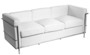 D2.DESIGN Sofa trzyosobowa Kubik biała skóra TP