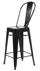 D2.DESIGN Hoker Paris Back 66cm czarny inspirowany  Tolix