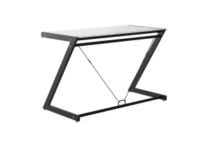Unique DD Z-LINE DESK PLUS czarny / białe szkło biurko