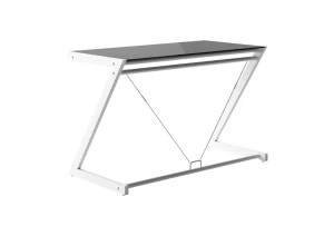 Unique DD Z-LINE DESK PLUS biały / czarne szkło biurko