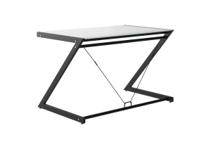 Unique DD Z-LINE COMPUTER DESK czarny / białe szkło biurko