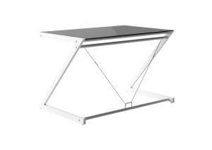 Unique DD Z-LINE COMPUTER DESK biały / czarne szkło biurko