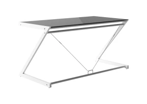 Unique DD Z-LINE MAIN DESK biały / czarne szkło biurko