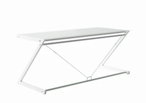 Unique DD Z-LINE XXL biały / białe szkło biurko