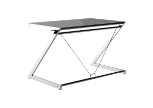 Unique Z-LINE COMPUTER DESK chrom / czarne szkło biurko