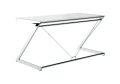 Unique Z-LINE MAIN DESK chrom / białe szkło biurko