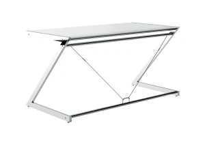 Unique Z-LINE MAIN DESK chrom / białe szkło biurko