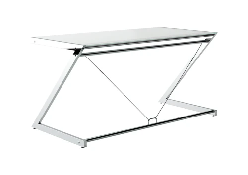Unique Z-LINE MAIN DESK chrom / białe szkło biurko