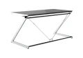 Unique Z-LINE MAIN DESK chrom / czarne szkło biurko