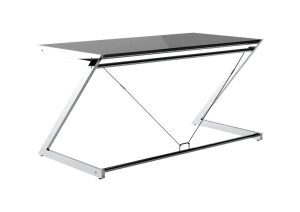 Unique Z-LINE MAIN DESK chrom / czarne szkło biurko
