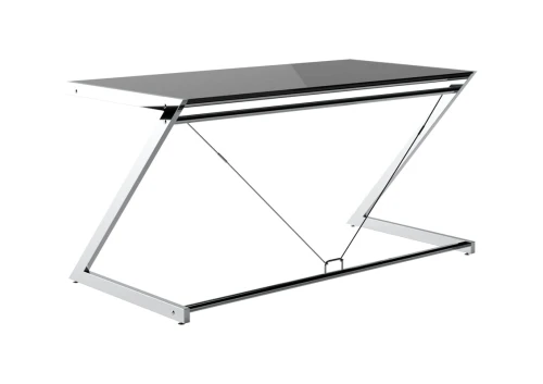 Unique Z-LINE MAIN DESK chrom / czarne szkło biurko
