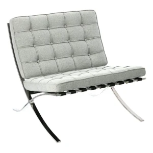 D2.DESIGN Fotel BA1 tkanina jasny szary