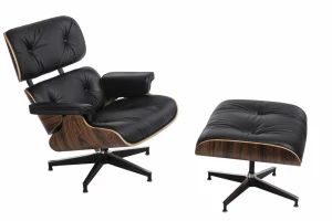 D2.DESIGN Fotel Vip z podnóżkiem czarny/rosewood /standard base