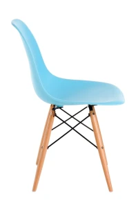 D2.DESIGN Krzesło P016W PP ocean blue, drewniane nogi