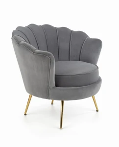 Halmar AMORINITO fotel wypoczynkowy popielaty / złoty