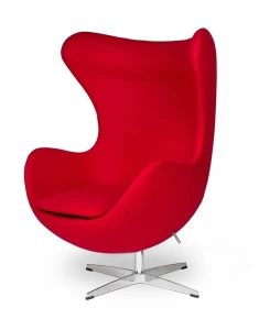 King Home Fotel EGG CLASSIC czerwony.17 - wełna, podstawa aluminiowa