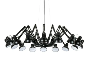 King Home Lampa wisząca RAGNO 16 czarna - aluminium