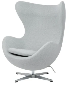 King Home Fotel EGG CLASSIC szary melanż.17 - wełna, podstawa aluminiowa