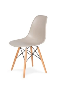 King Home Krzesło DSW WOOD beżowe.18 - podstawa drewniana bukowa