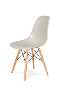 King Home Krzesło DSW WOOD migdał beżowy .29 - podstawa drewniana bukowa