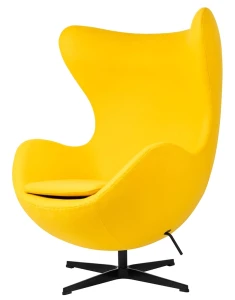King Home Fotel EGG CLASSIC BLACK żółty słoneczny.36 - wełna, podstawa czarna