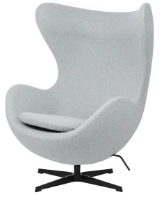 King Home Fotel EGG CLASSIC BLACK szary melanż.17 - wełna, podstawa czarna