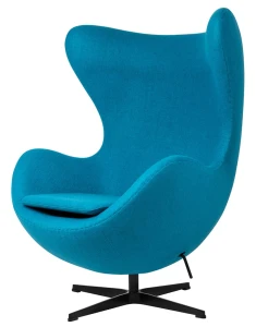 King Home Fotel EGG CLASSIC BLACK ciemny turkus.16 - wełna, podstawa czarna