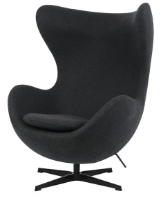 King Home Fotel EGG CLASSIC BLACK ciemny szary.5 - wełna, podstawa czarna