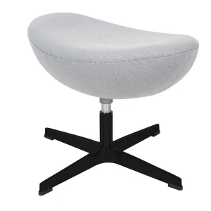 King Home Podnóżek EGG CLASSIC BLACK szary popielaty.18 - wełna, podstawa czarna