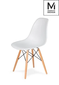 Modesto Design krzesło DSW białe - podstawa bukowa