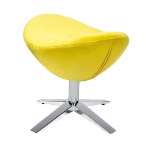 King Home Podnóżek EGG SZEROKI VELVET żółty.20 - welur, podstawa stal