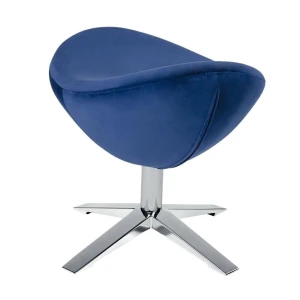 King Home Podnóżek EGG SZEROKI VELVET ciemny niebieski.49 - welur, podstawa stal