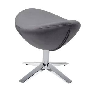 King Home Podnóżek EGG SZEROKI VELVET ciemny szary.40 - welur, podstawa stal