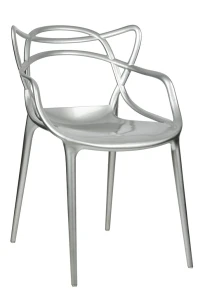 King Home Krzesło LUXO srebrne - ABS