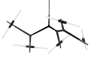 King Home Lampa wisząca CANDELABR 10 czarna - aluminium, szkło