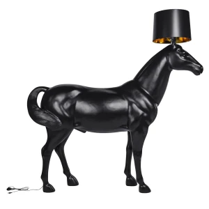 King Home Lampa podłogowa KOŃ HORSE 2 UP czarna - żywica, abs