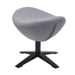King Home Podnóżek EGG SZEROKI BLACK szary.18 - wełna, podstawa czarna