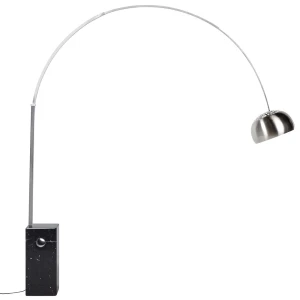 King Home Lampa podłogowa MARMO czarna - stal nierdzewna, marmur