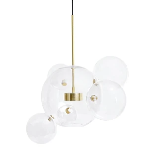 King Home Lampa wisząca CAPRI 6 złota - 60 LED, alumiumium, szkło