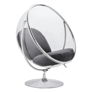 King Home Fotel BUBBLE STAND 2 poduszka szara - akryl, chrom, wełna