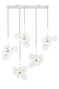 King Home Lampa wisząca CAPRI LINE 5 złota - 300 LED, aluminium, szkło