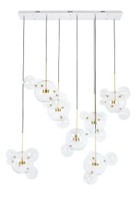 King Home Lampa wisząca CAPRI LINE 7 złota - 420 LED, aluminium, szkło